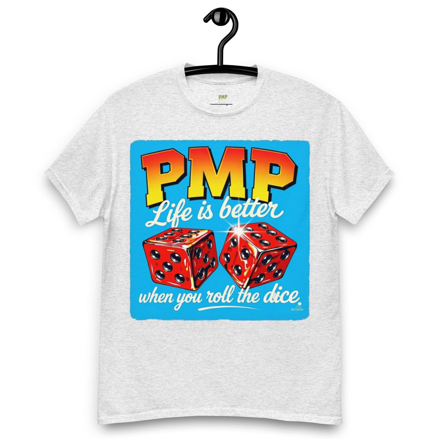 Roll the Dice Tee: Retro PMP Graphic, Combed Cotton
