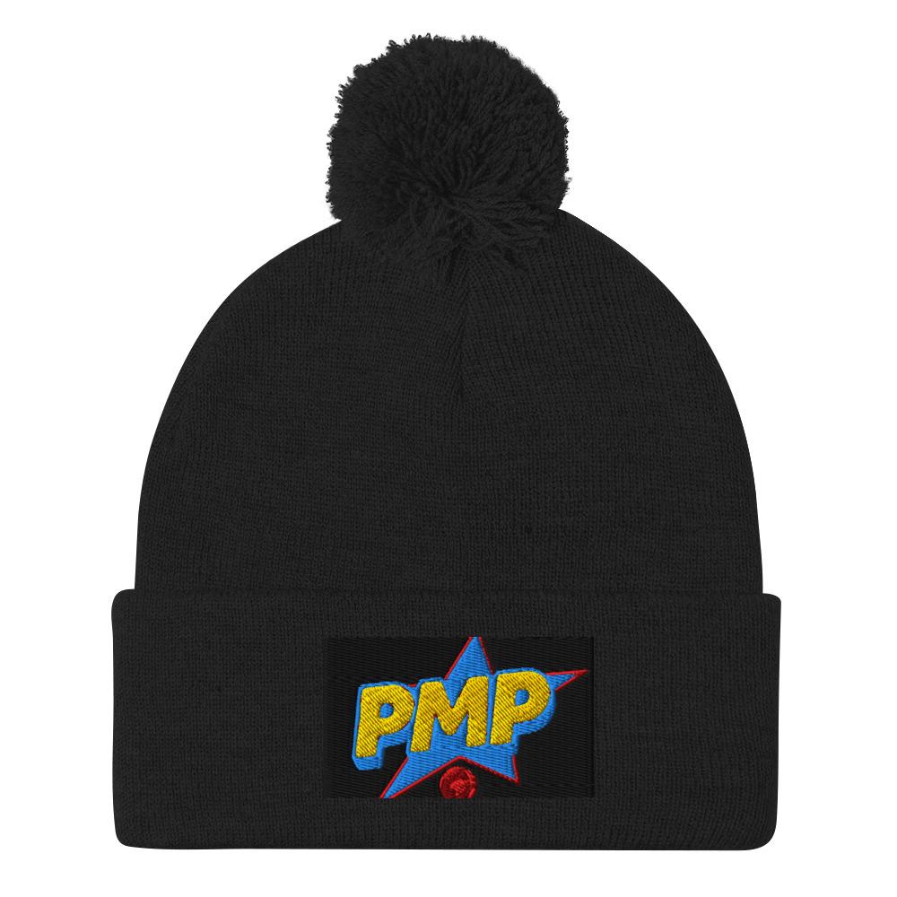 PMP Star Pom Pom Beanie, Knit Winter Hat