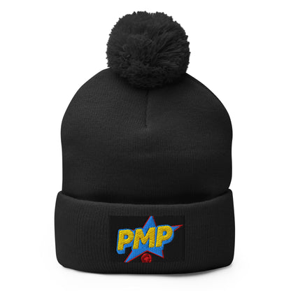 PMP Star Pom Pom Beanie, Knit Winter Hat