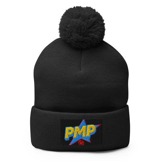 PMP Star Pom Pom Beanie, Knit Winter Hat