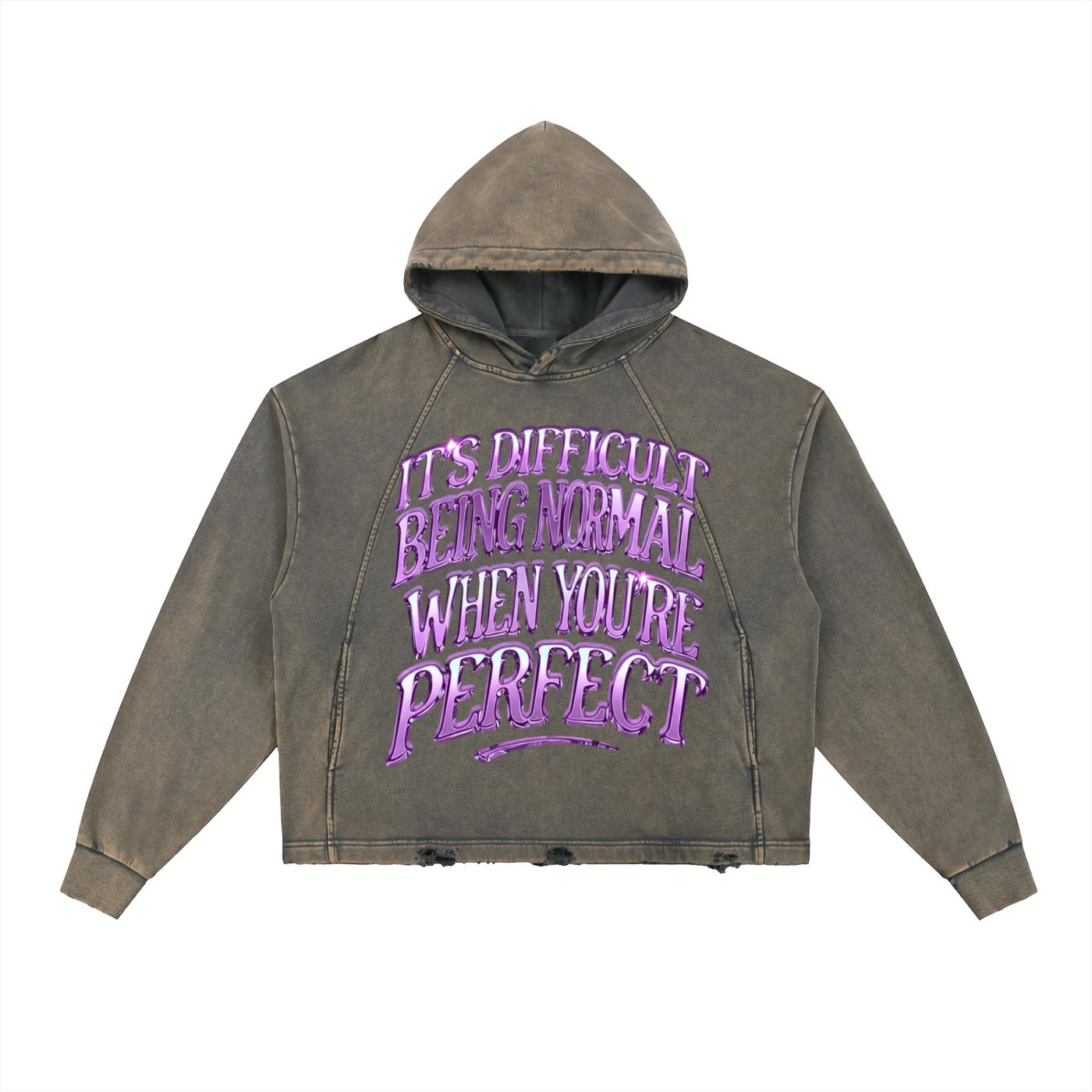 IT'S DIFFICULT Washed  Hoodie