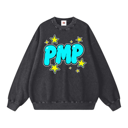 Never Lucky Only Highly Favored Snow Washed Oversized Sweatshirt