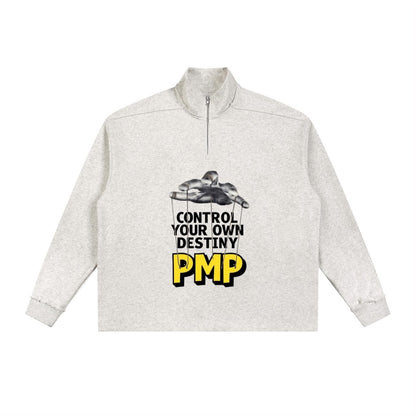 Control Your Own Destiny Half-Zip Rolled Edge Fleece Sweatshirt