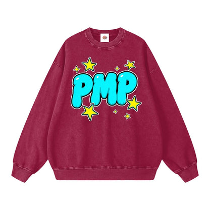 Never Lucky Only Highly Favored Snow Washed Oversized Sweatshirt