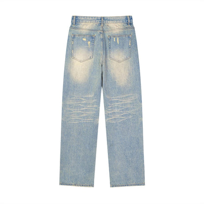 Overly Hated  Sun Fade Raw Hem Denim Jeans